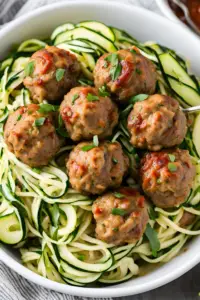 Turkey meatballs with zucchini noodles