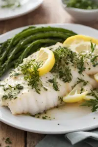 Baked cod with lemon and herbs