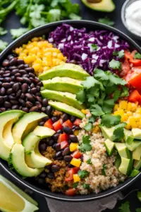 Black bean and quinoa burrito bowl