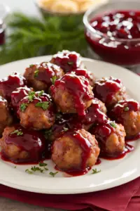 Cranberry-Glazed Turkey Meatballs