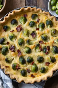 Roasted Brussels Sprouts and Bacon Quiche