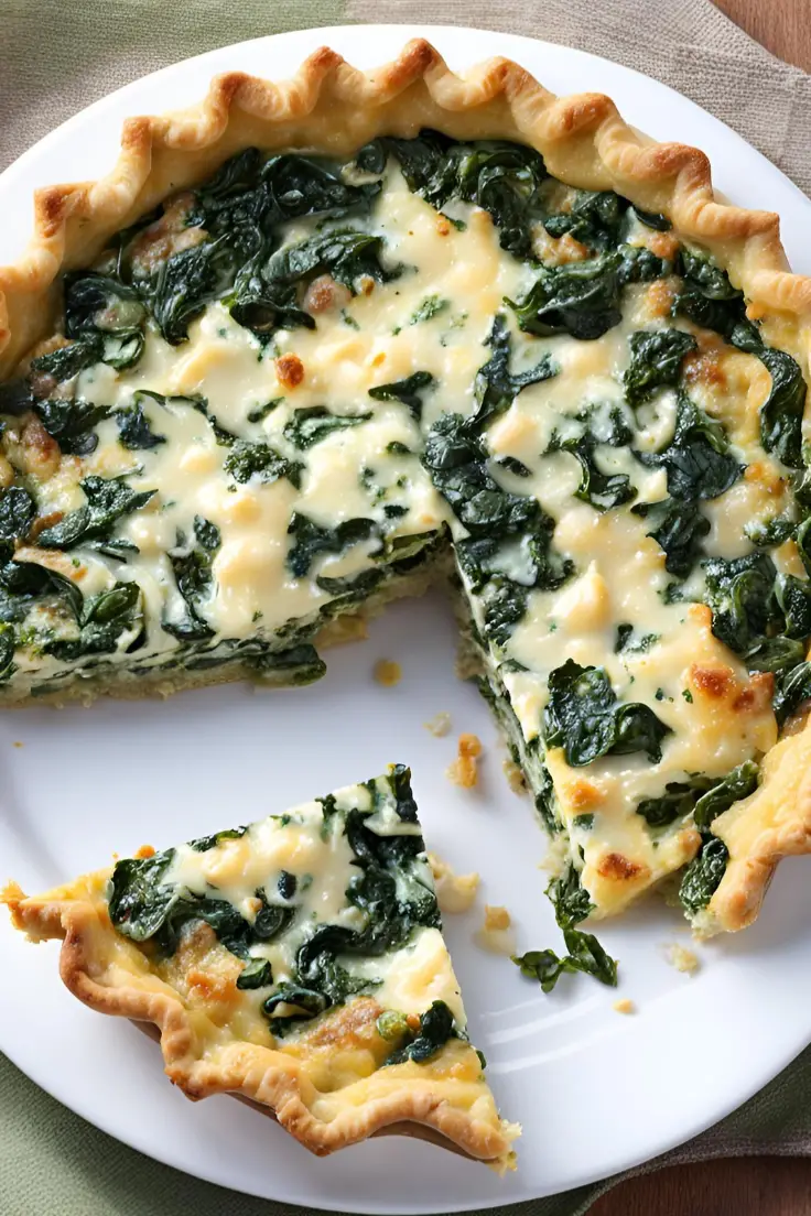 Spinach and feta quiche