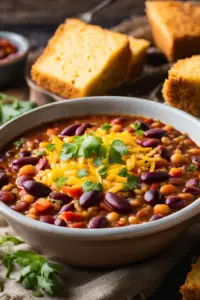 Vegetarian Chili with Cornbread