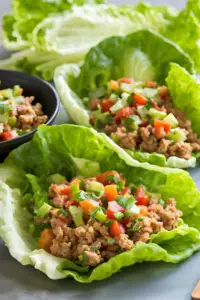 Turkey and vegetable lettuce wraps