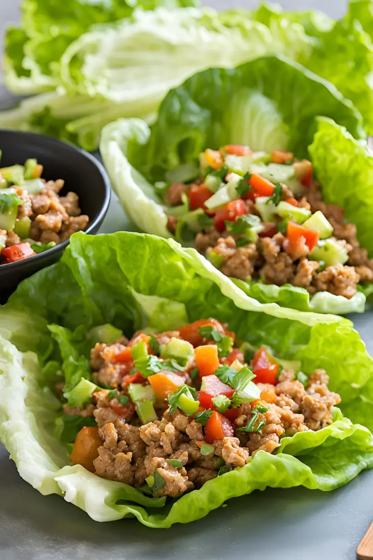 Turkey and vegetable lettuce wraps