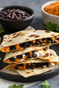 Black bean and sweet potato quesadillas