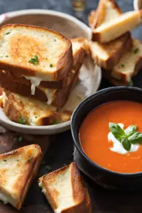 Creamy Tomato Soup with Grilled Cheese Sandwiches