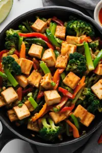 Tofu and vegetable stir-fry