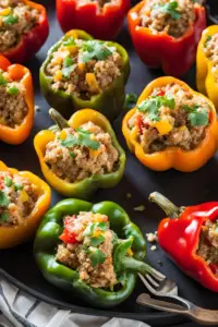 Turkey Quinoa Stuffed Bell Peppers
