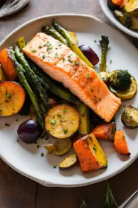 Baked Salmon with Roasted Vegetables