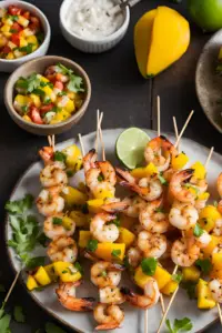 Grilled Shrimp Skewers with Mango Salsa