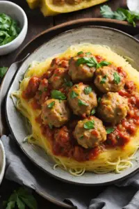 Spaghetti Squash with Turkey Meatballs