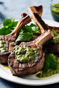 Grilled Lamb Chops with Mint Pesto
