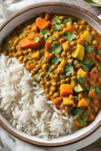 Lentil and Vegetable Curry with Rice