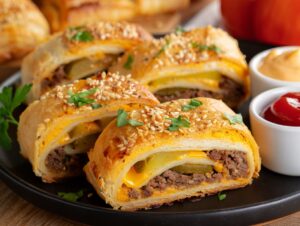 Garlic Butter Beef Cheeseburger Roll Ups