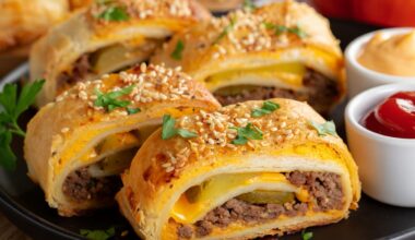 Garlic Butter Beef Cheeseburger Roll Ups