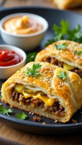 Garlic Butter Beef Cheeseburger Roll Ups